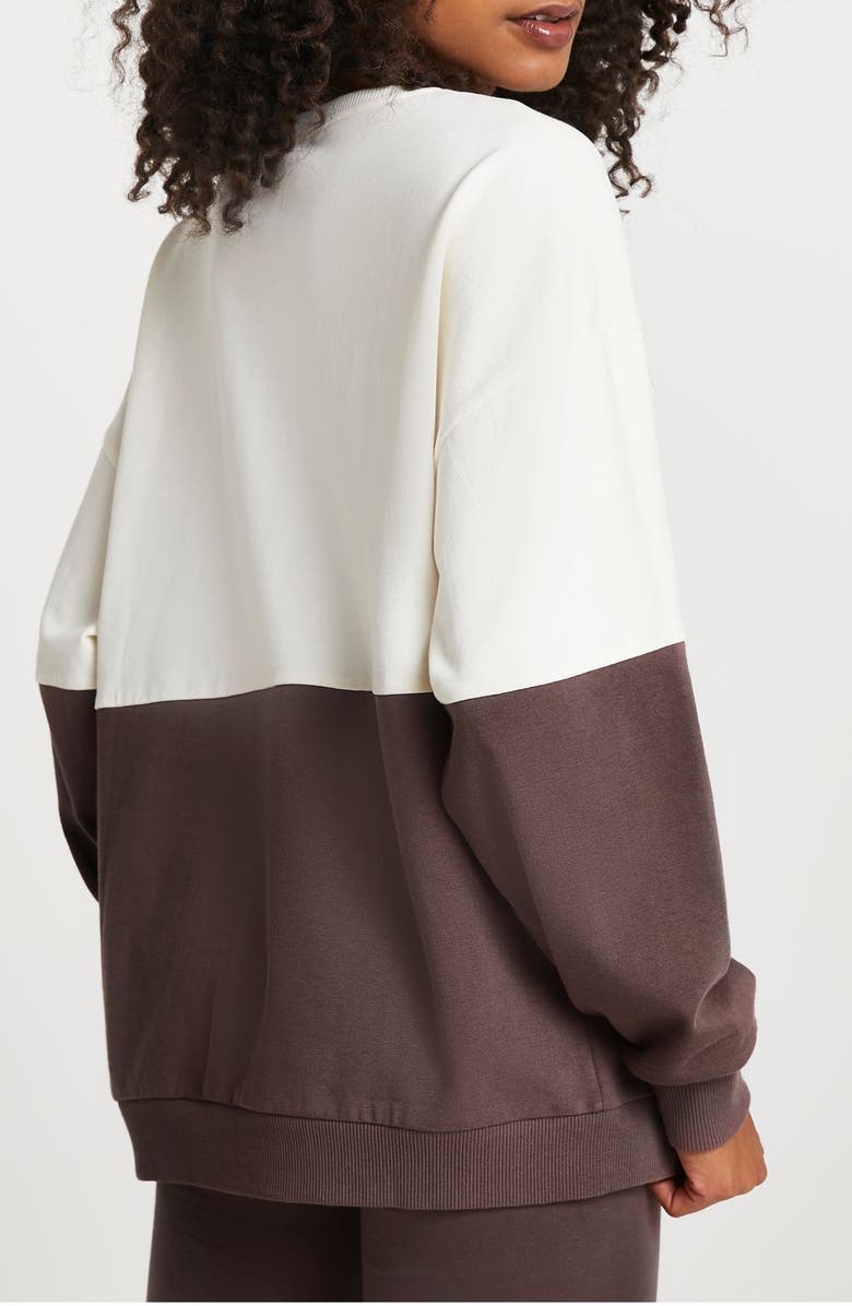 River Island Los Angeles Blocked Sweatshirt, Alternate, color, Brown