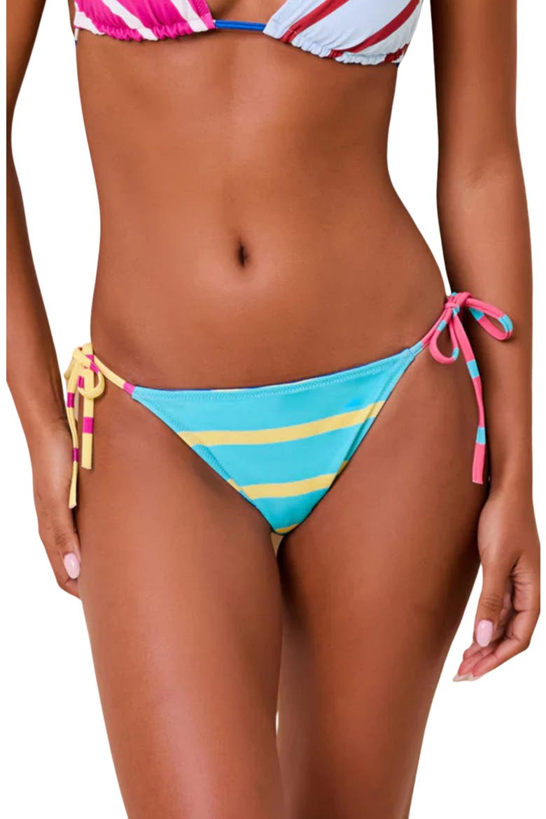 The Iris Reversible Side Tie Bikini Briefs, Main, color, COLORBLOCK STRIPE