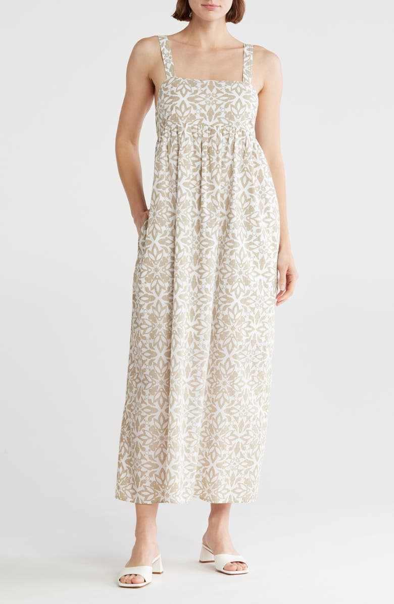 Melrose and Market Square Neck Maxi Dress, Main, color, Tan Star Geo