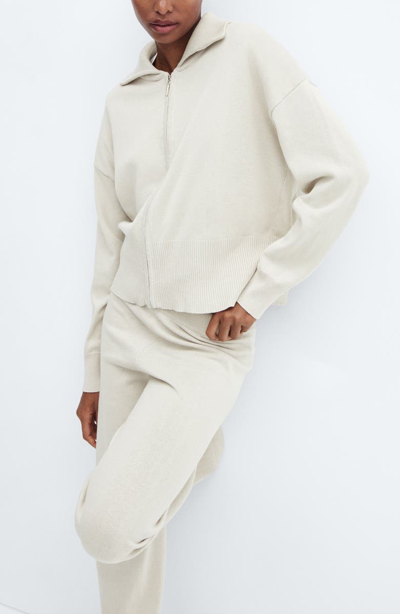 MANGO Knit Pajama Jacket, Alternate, color, 