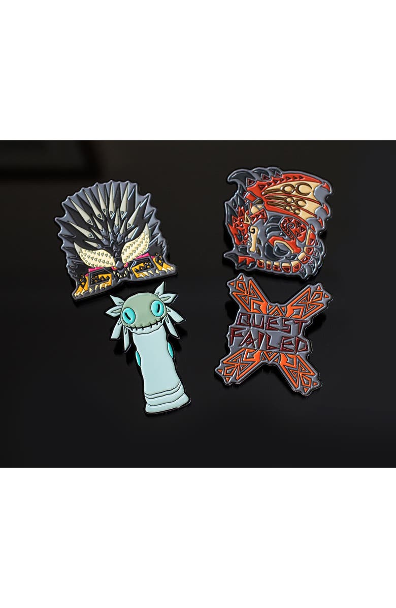 Toynk Monster Hunter World Collectible Enamel Pins | Set of 4 | Toynk Exclusive, Alternate, color, Blue
