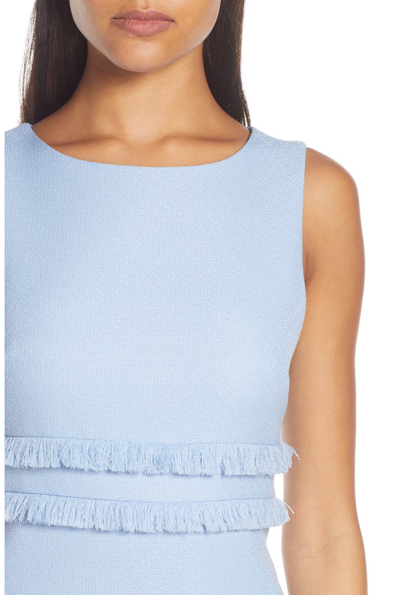 Fringe Sleeveless Sheath Dress, Alternate, color, BLUE
