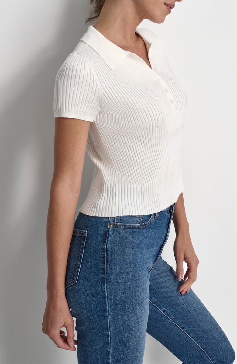 DKNY Jeans Rib Knit Polo T-Shirt, Alternate, color, 