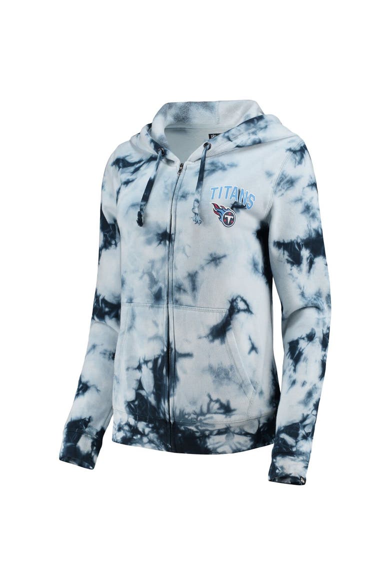 Women's New Era Navy Tennessee Titans Tie-Dye Fleece Full-Zip Hoodie, Alternate, color, Navy