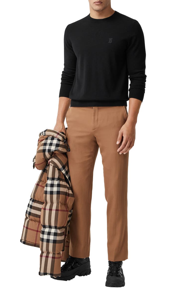 Burberry Bancroft TB Monogram Embroidered Cashmere Sweater, Alternate, color, 