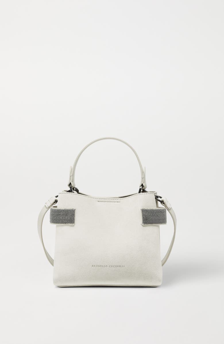 Brunello Cucinelli Small Top-Handle Essence bag, Alternate, color, Ivory