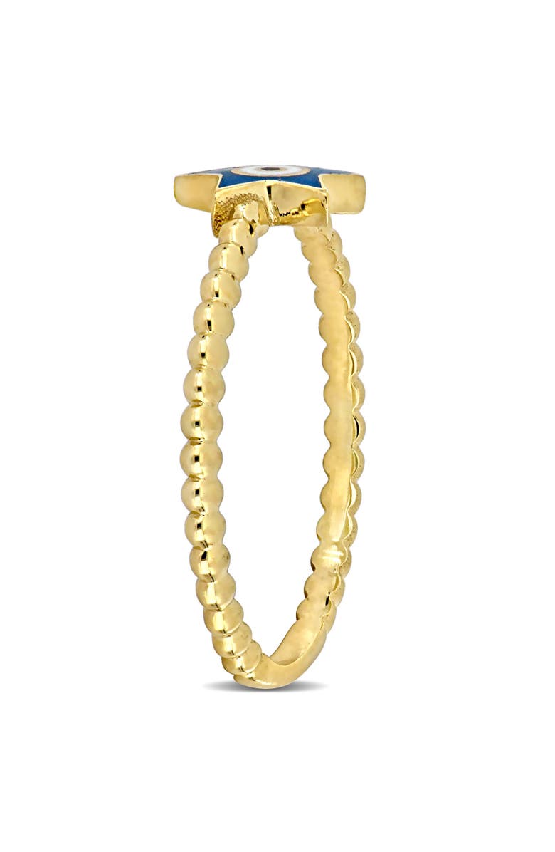 Julianna B. Turquoise & White Enamel Star Evil Eye Ring 14k, Alternate, color, Turquoise