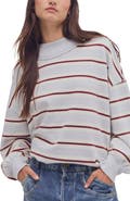 Free People Palm Spring Striped Mock Neck Pullover