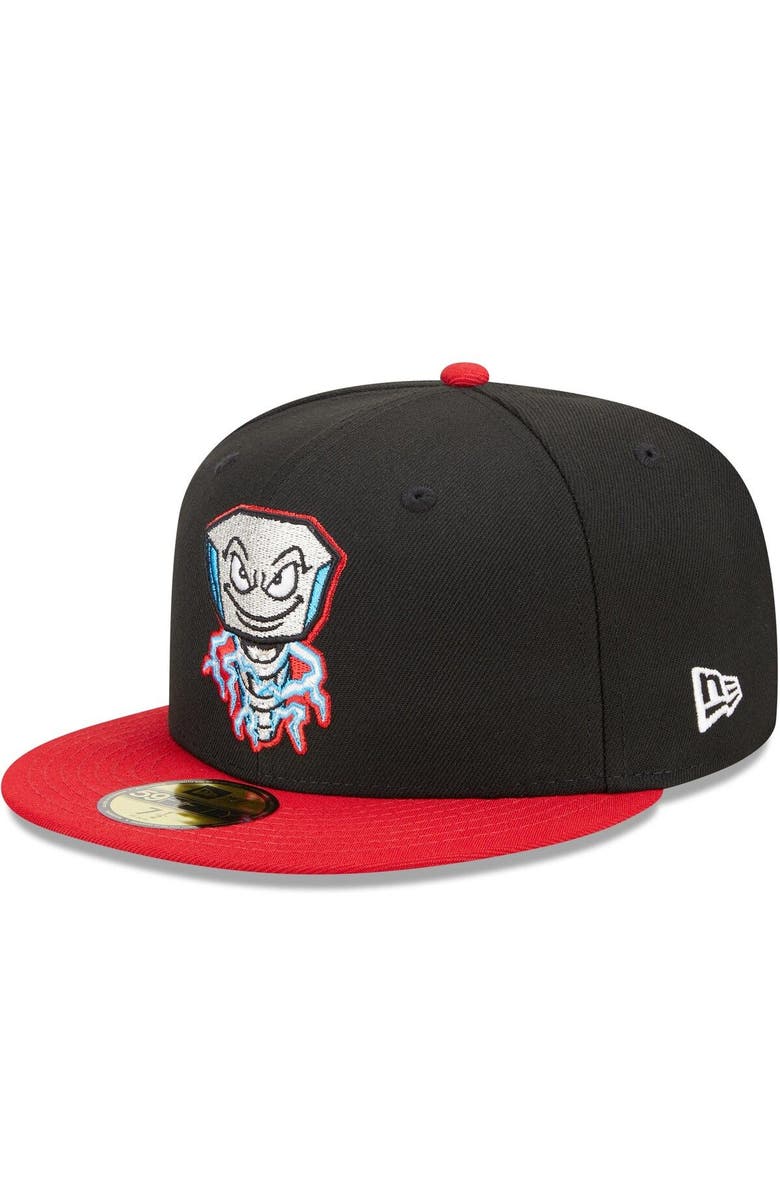 New Era Men's New Era Black/Red Lansing Lugnuts Marvel x Minor League 59FIFTY Fitted Hat, Main, color,