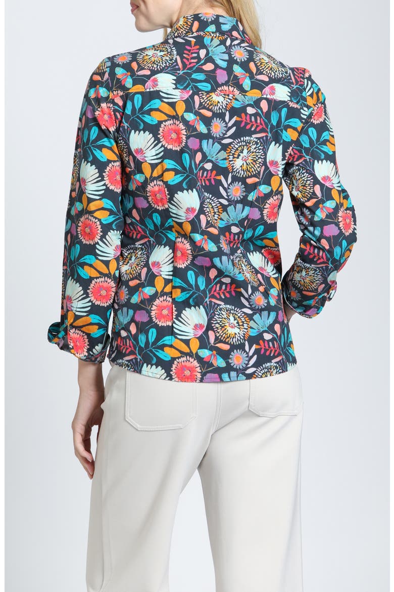 Classic Cotton Button Up Shirt, Alternate, color, MIDNIGHT/JEWEL MULTI