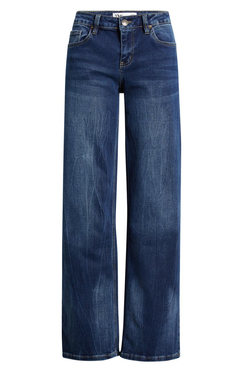 YMI Bella Butterfly Pocket Low Rise Wide Leg Jeans, Main, color,