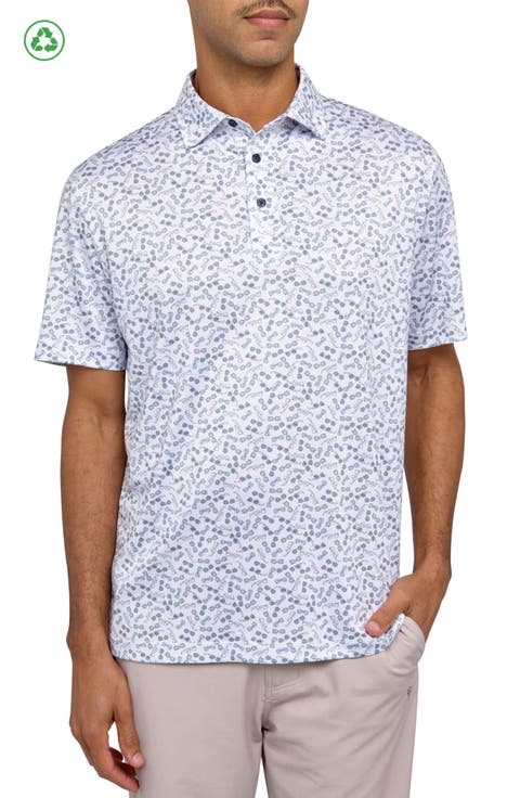 Regular Fit Micro Sunglasses Print Recycled Performance Golf Polo