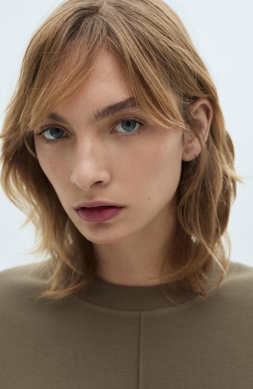 MANGO MANGO EXPOSED SEAM CREWNECK SWEATSHIRT 