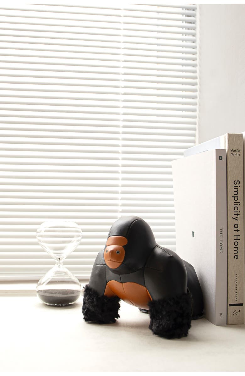 Zuny Borilla Milo Faux Leather Bookend, Alternate, color, Black Tan