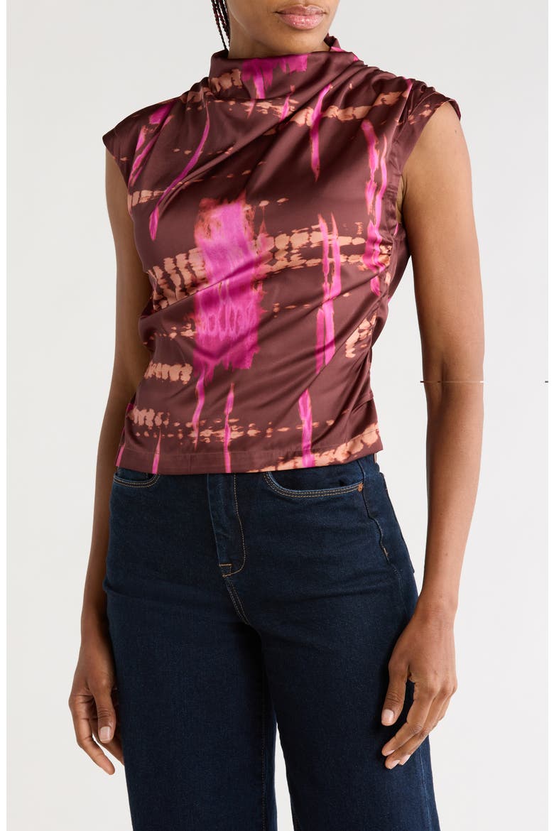 Avery Abstract Cowl Neck Top, Main, color, BROWN ABSTRACT