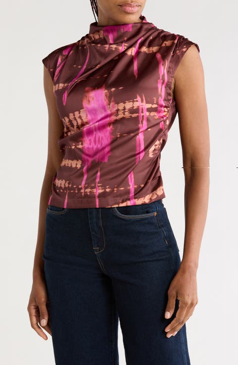 Avery Abstract Cowl Neck Top