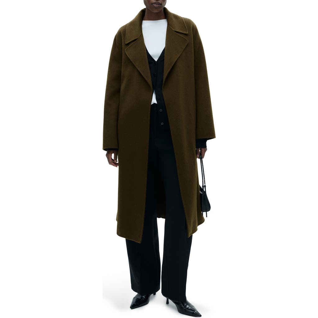 MANGO MANGO WOOL BLEND OVERSIZE LONGLINE COAT