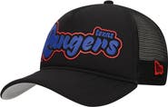 New Era Men's New Era Black Texas Rangers Retro Bold A-Frame Trucker 9FORTY Adjustable Hat