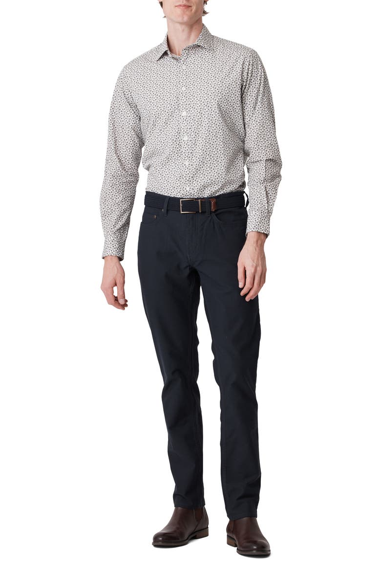 Glenkenich Floral Cotton Button-Up Shirt, Alternate, color, GRANITE