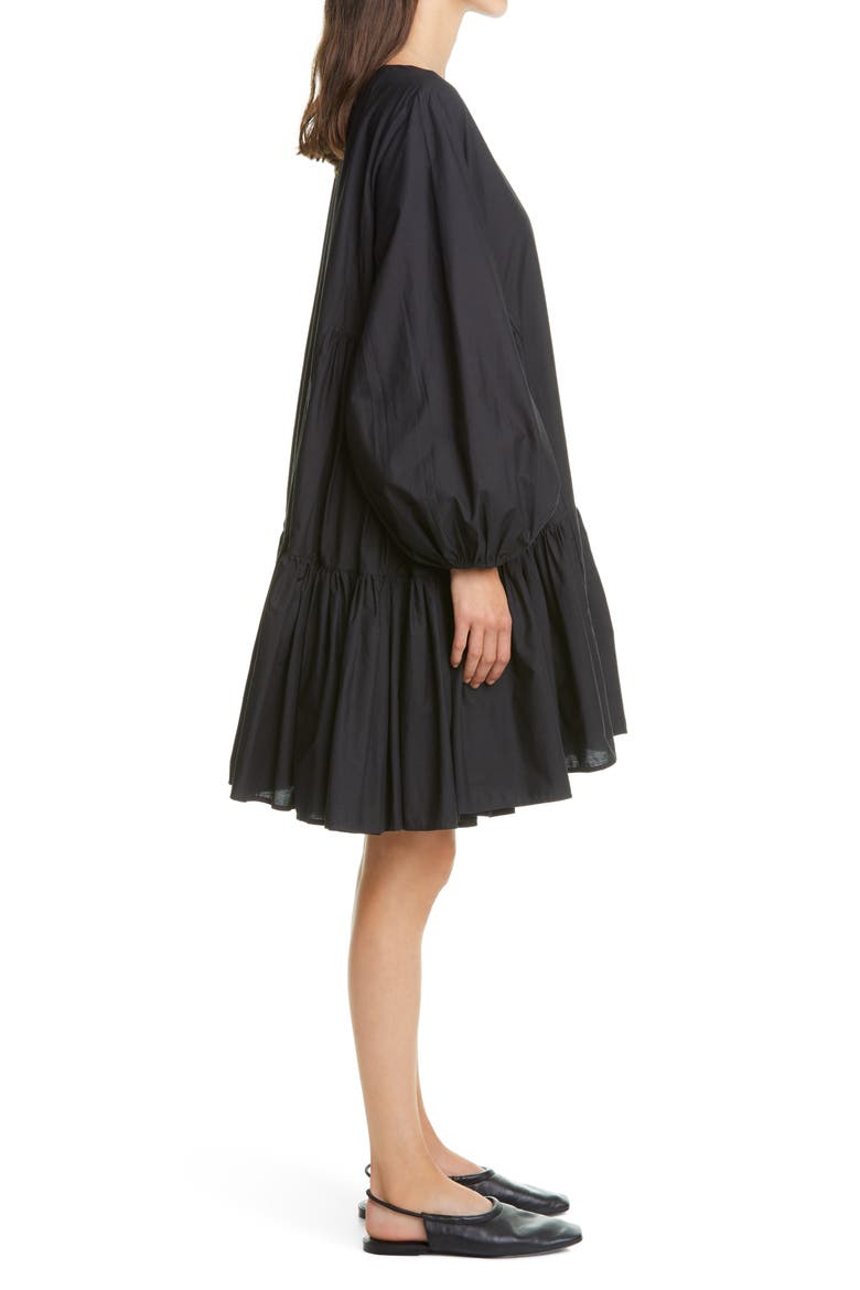 Byward Long Sleeve Pima Cotton Dress, Alternate, color, BLACK