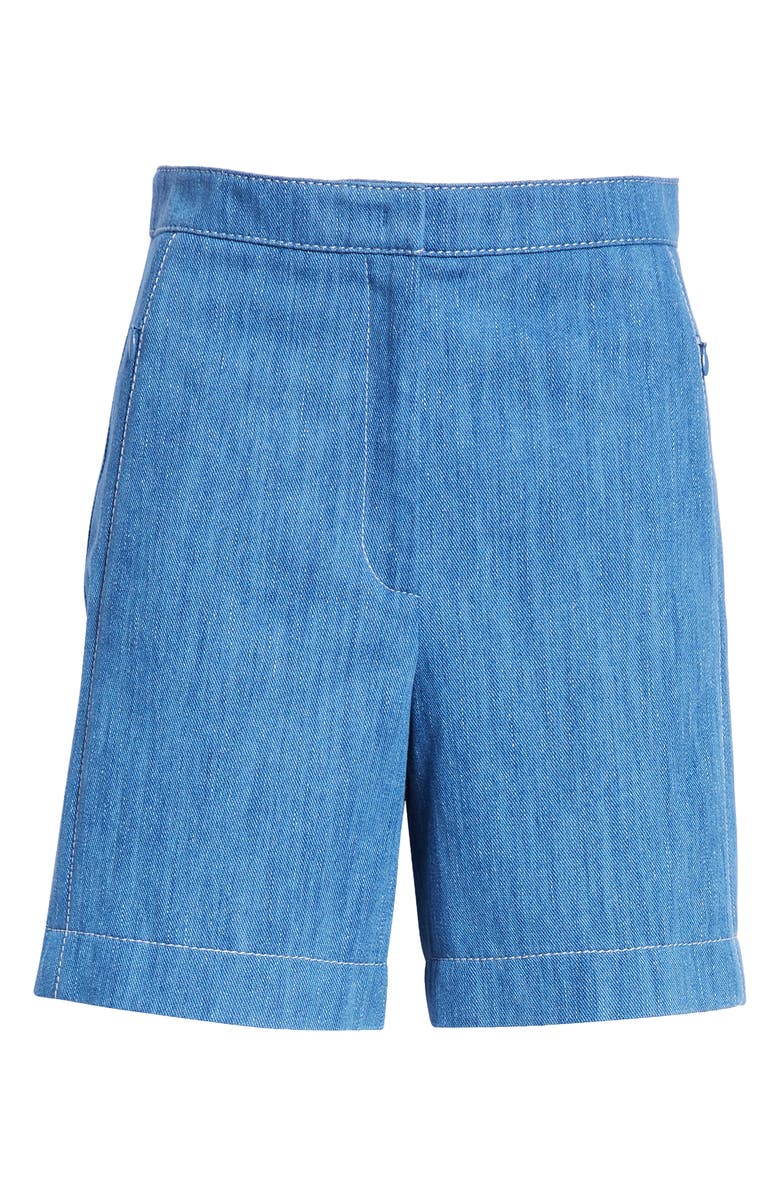 Akris punto Filia High Waist Denim Bermuda Shorts, Alternate, color, Medium Blue Denim