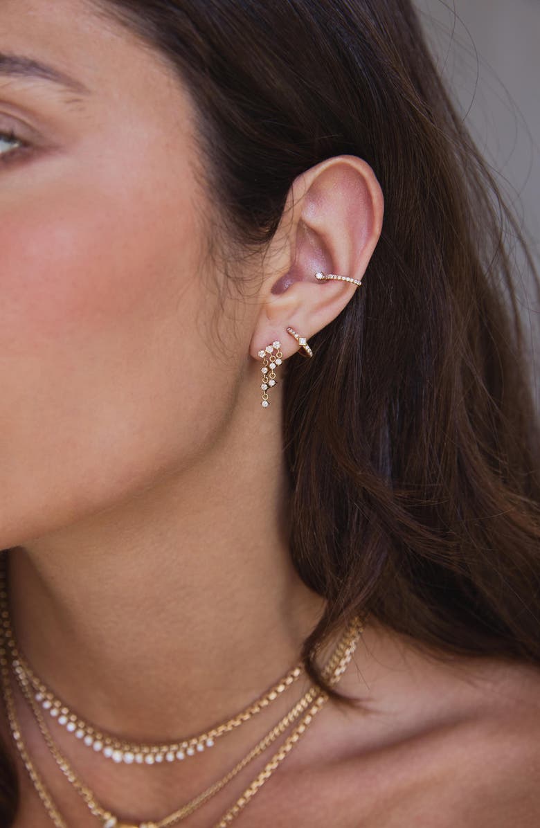 Zoë Chicco Waterfall Diamond Drop Earrings, Alternate, color, 14K Yellow Gold