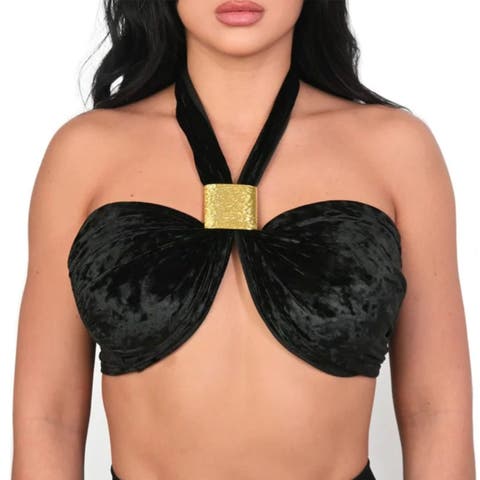 X Yahaira Multiway Convertible Velvet One-Piece Top