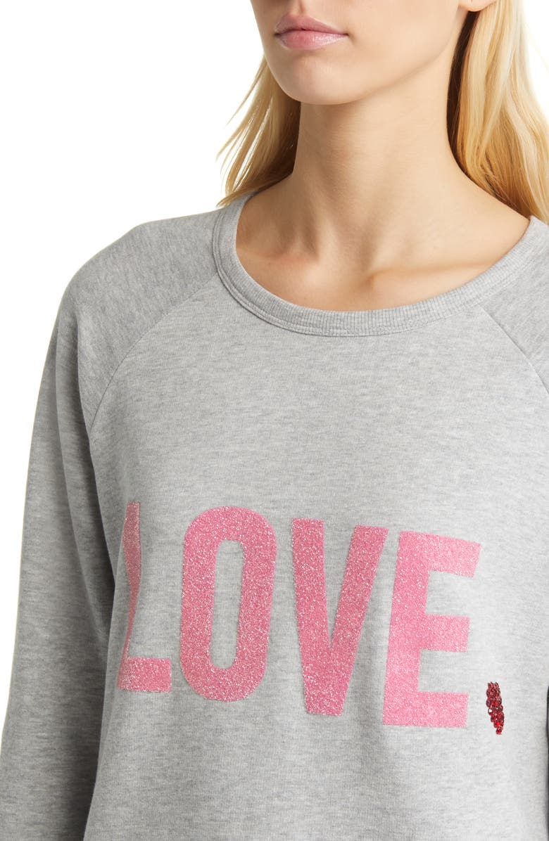 Caslon<sup>®</sup> Love Embellished Graphic Sweatshirt, Alternate, color, 