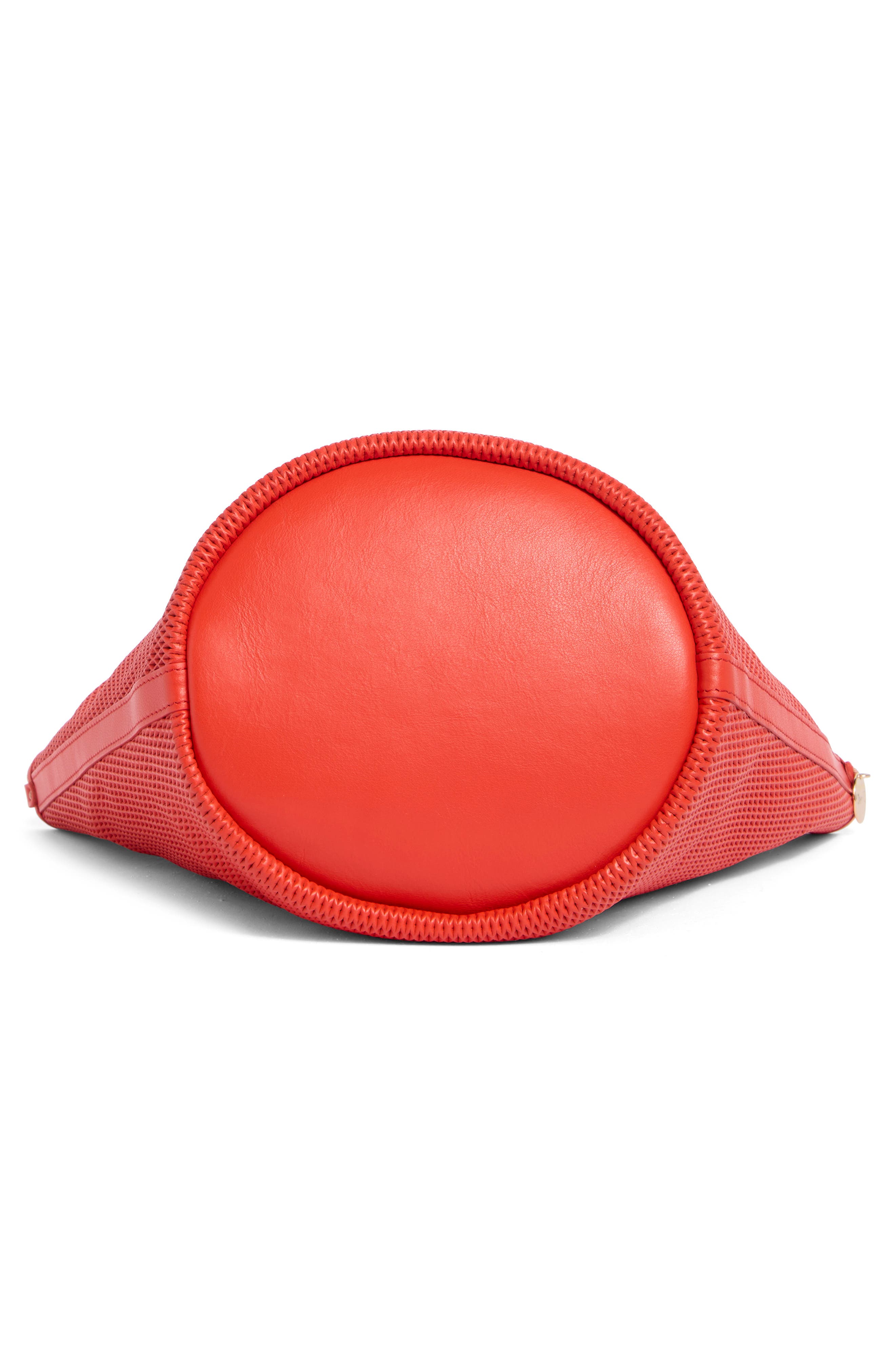 Clare V. Choupette Diamond Perforated Leather Tote, Alternate, color, Bright Poppy