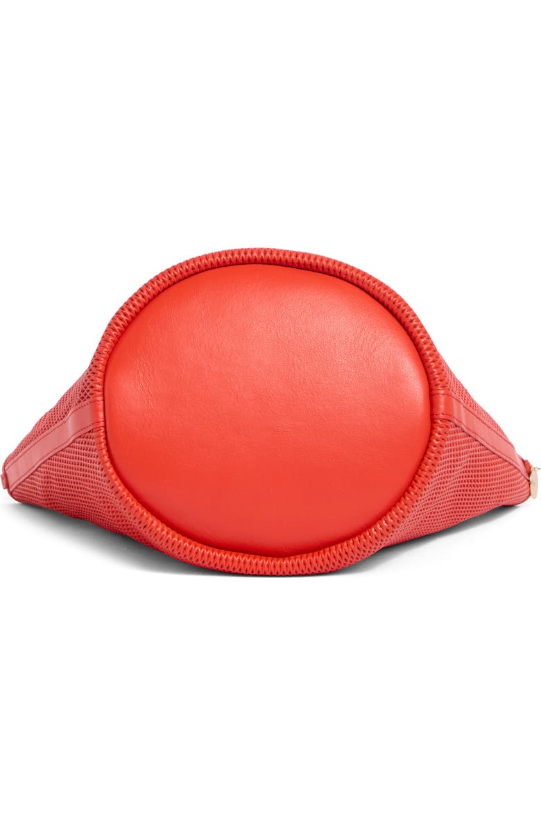 Clare V. Choupette Diamond Perforated Leather Tote, Alternate, color, Bright Poppy