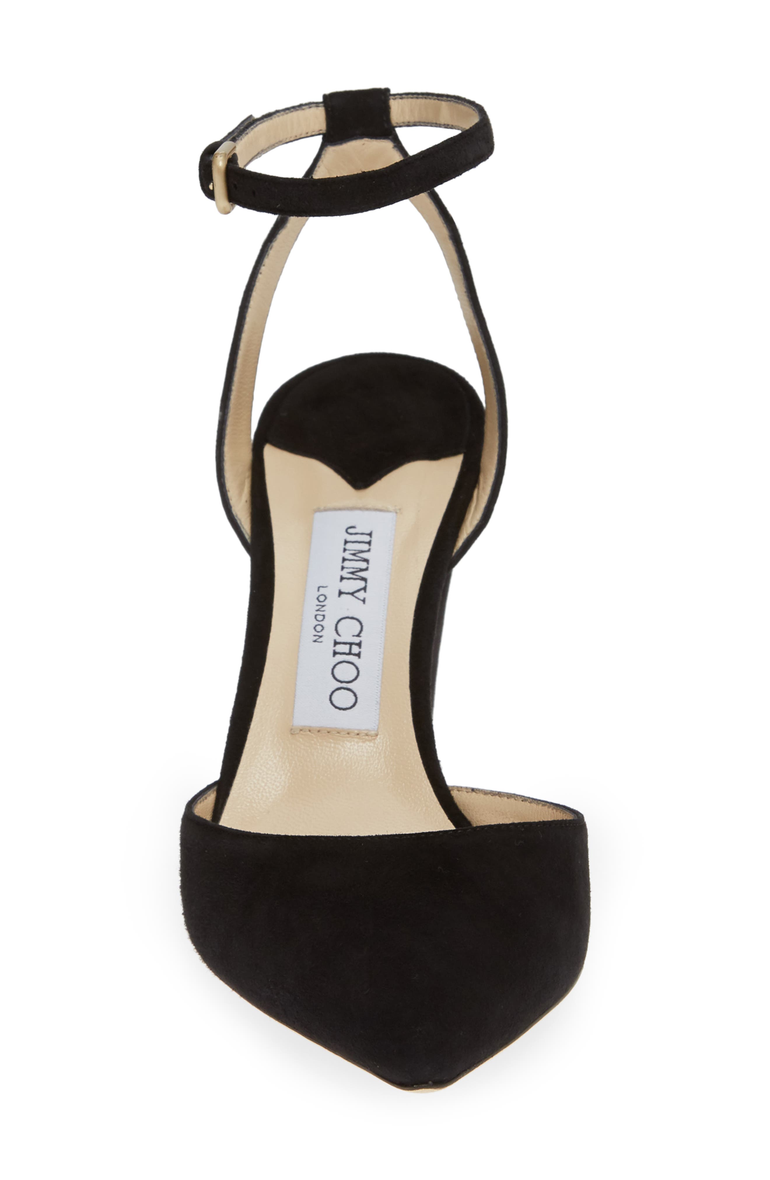 Micky Ankle Strap Pump, Alternate, color, BLACK SUEDE