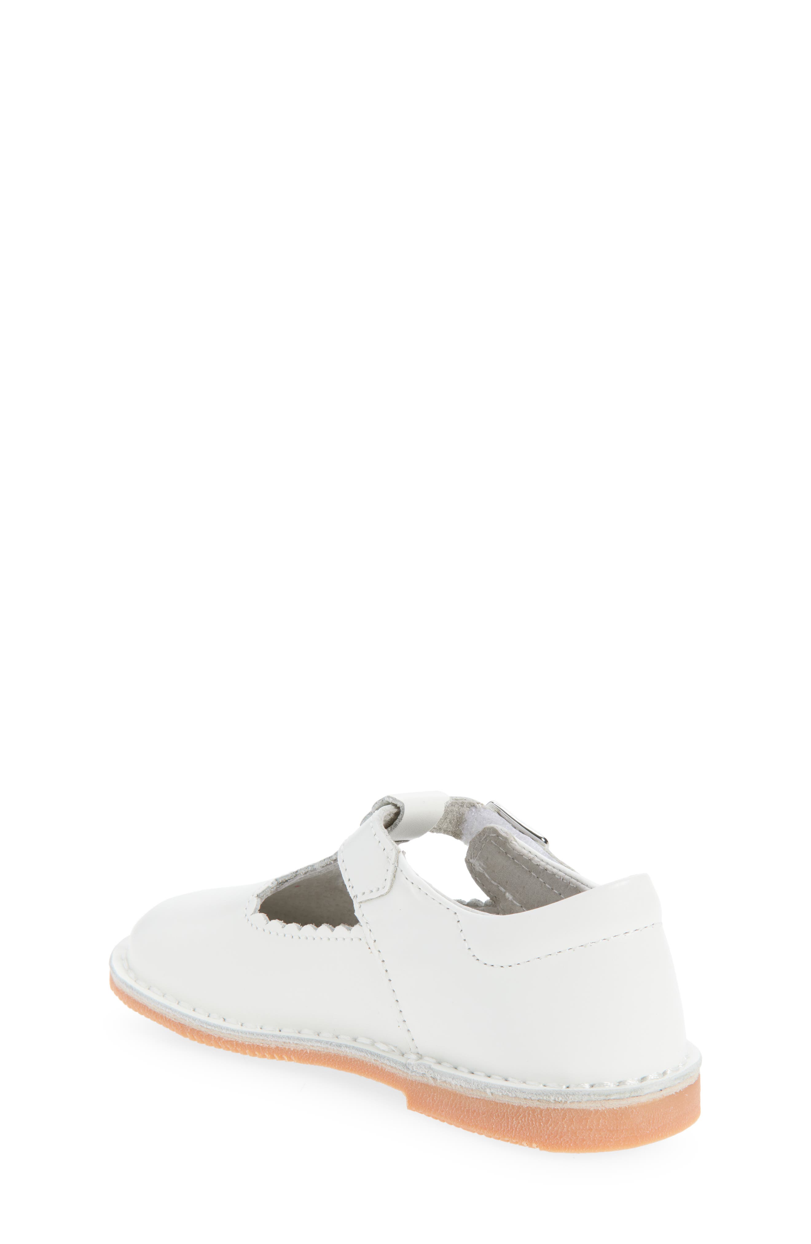 L'AMOUR Kids' Selina Scallop T-Strap Flat, Alternate, color, White