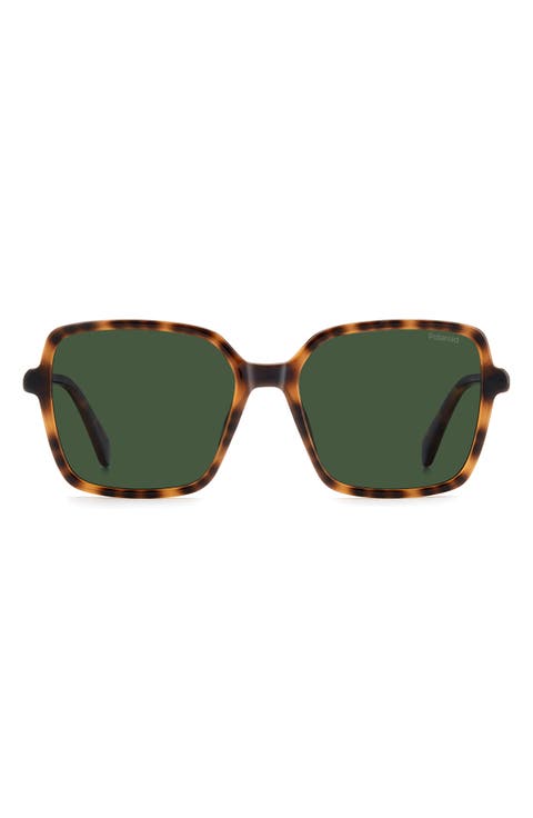 56mm Polarized Square Sunglasses