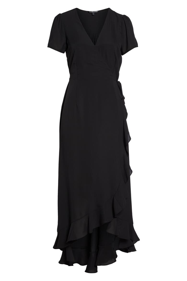 Madge Ruffle Wrap Maxi Dress (Nordstrom Exclusive), Alternate, color, BLACK