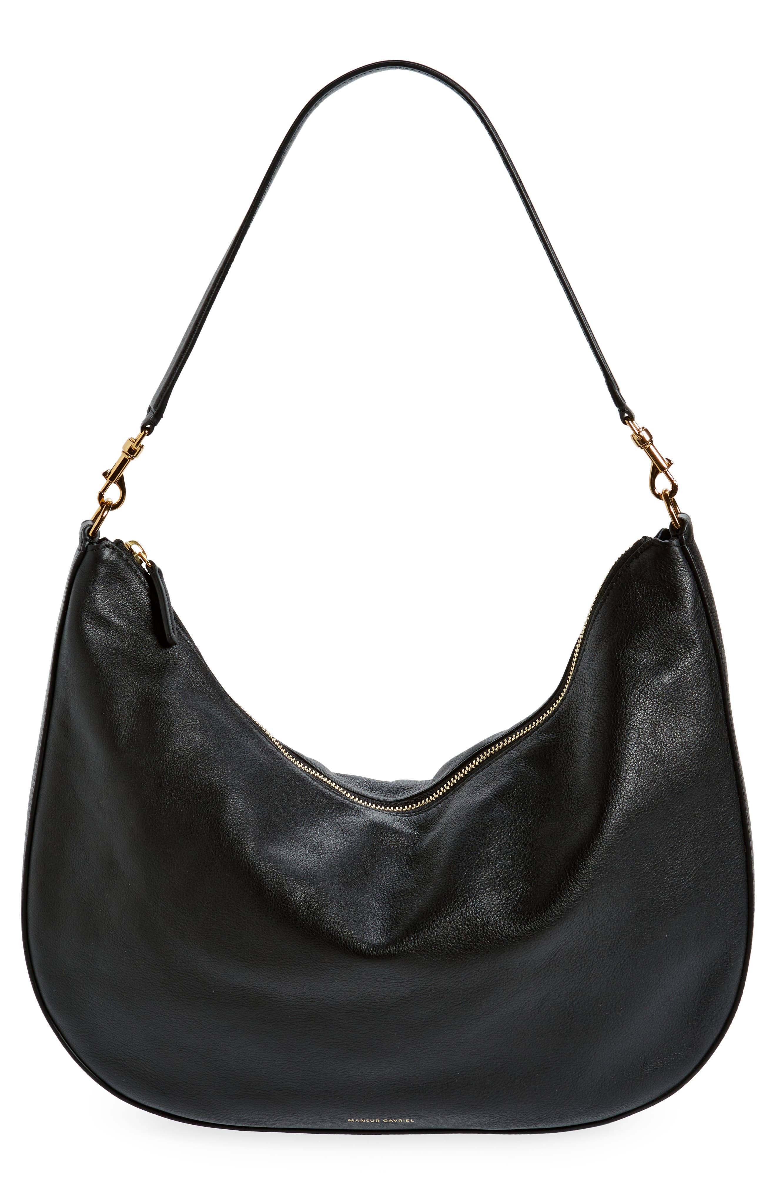 Mansur Gavriel Swing Leather Hobo Bag, Main, color, 