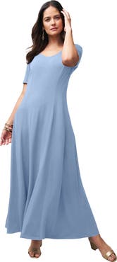 Jessica London Stretch Knit Sweetheart Maxi Dress