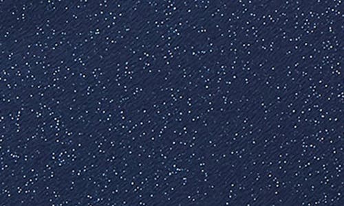 Shop Sl Fashions Glitter Ruched Flutter Sleeve Gown In Navy
