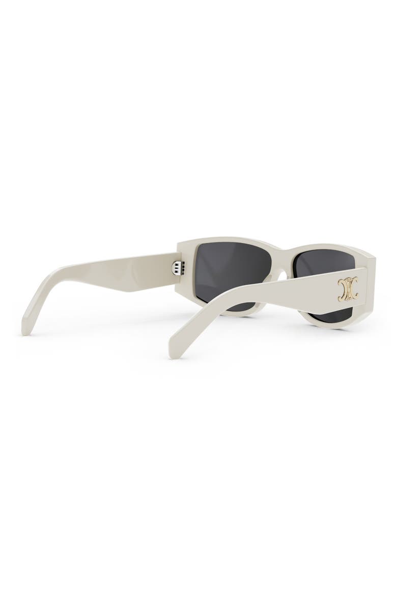 Triomphe 63mm Rectangular Sunglasses, Alternate, color, IVORY / SMOKE