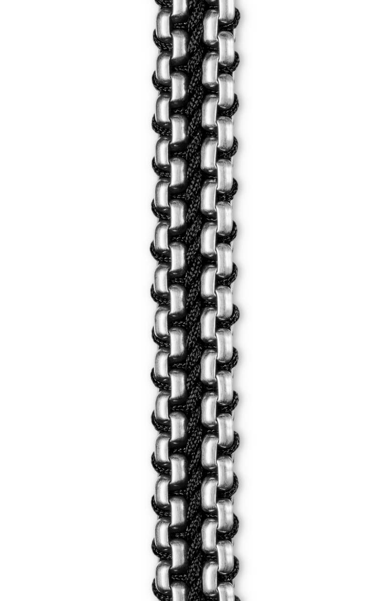 David Yurman Men's Woven Box Chain Bracelet in Sterling Silver with Nylon, 10mm, Alternate, color, Black