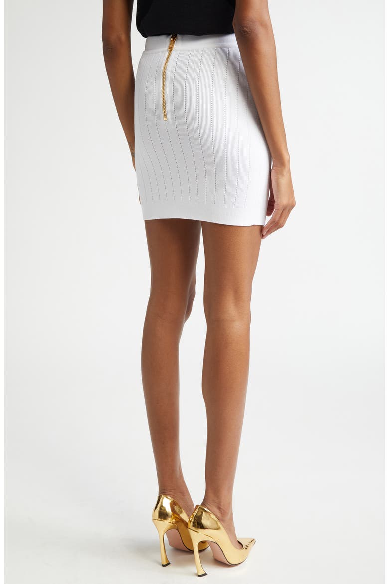 Button Detail Rib Sweater Skirt, Alternate, color, 0FA WHITE