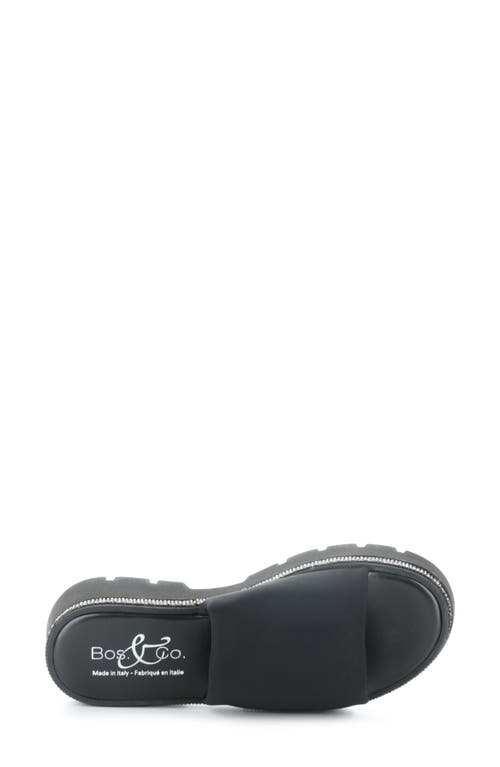 Bos. & Co. Counsil Platform Slide Sandal In Black