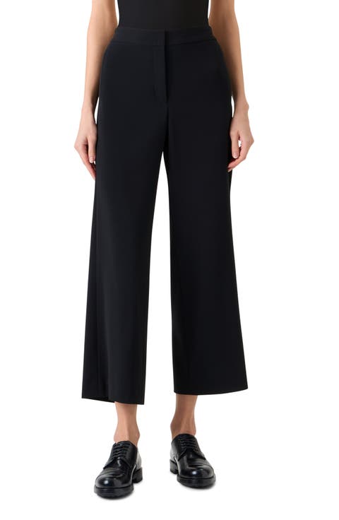 Marlon Laser Cut Crepe Crop Wide Leg Pants