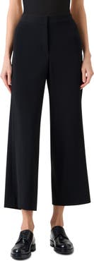 Akris punto Marlon Laser Cut Crepe Crop Wide Leg Pants
