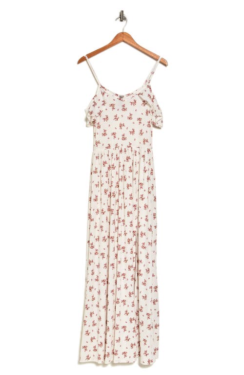 Go Couture Ruffle Cold Shoulder Maxi Dress In White