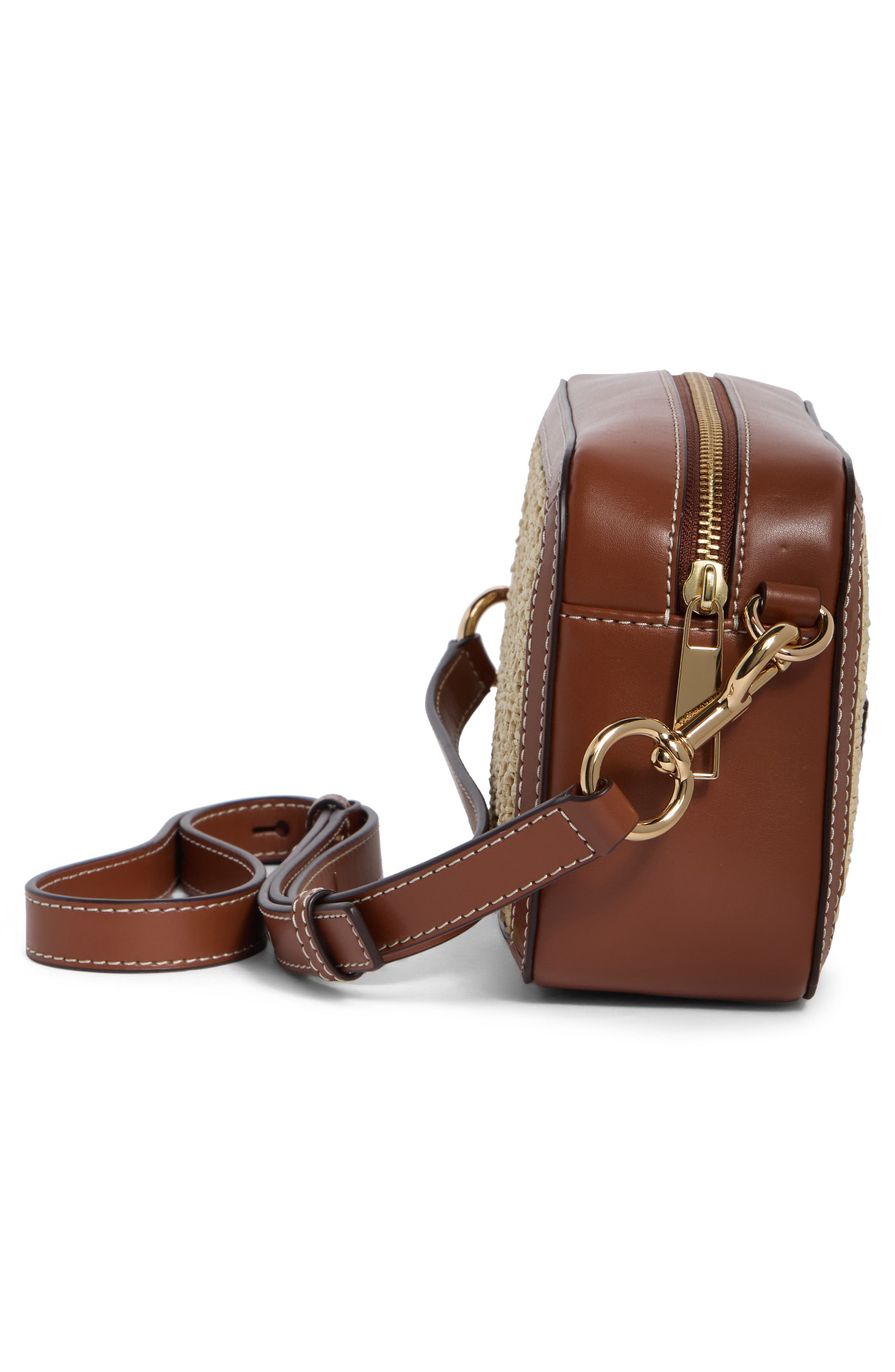 Marc Jacobs Straw Camera Crossbody Bag, Alternate, color, Natural