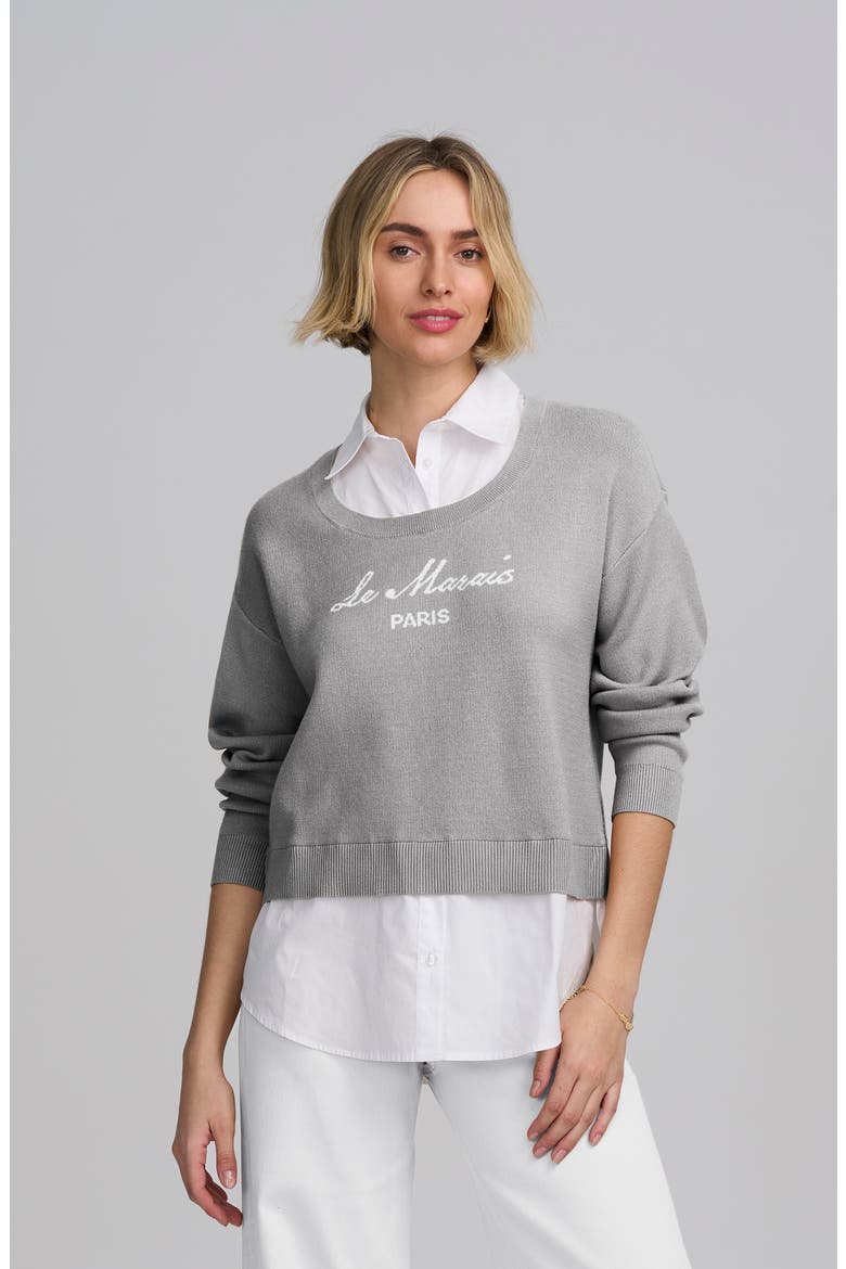 Le Marais Twofer Sweater, Main, color, GREY/WHITE