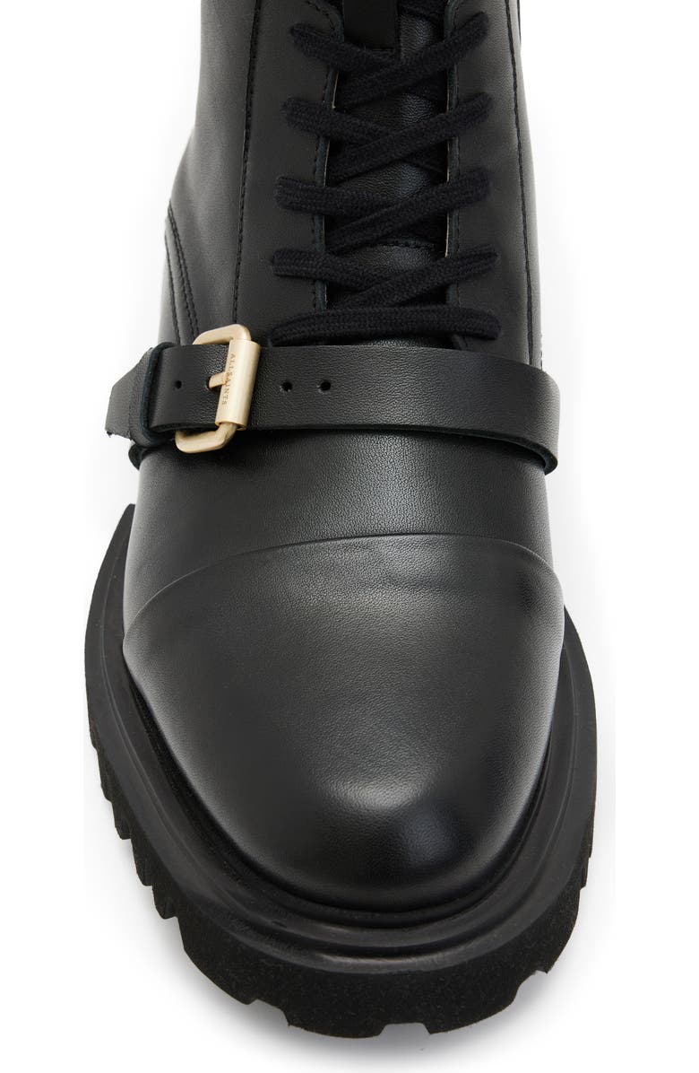 AllSaints Tori Lug Sole Combat Boot, Alternate, color, Black/ Warm Brass