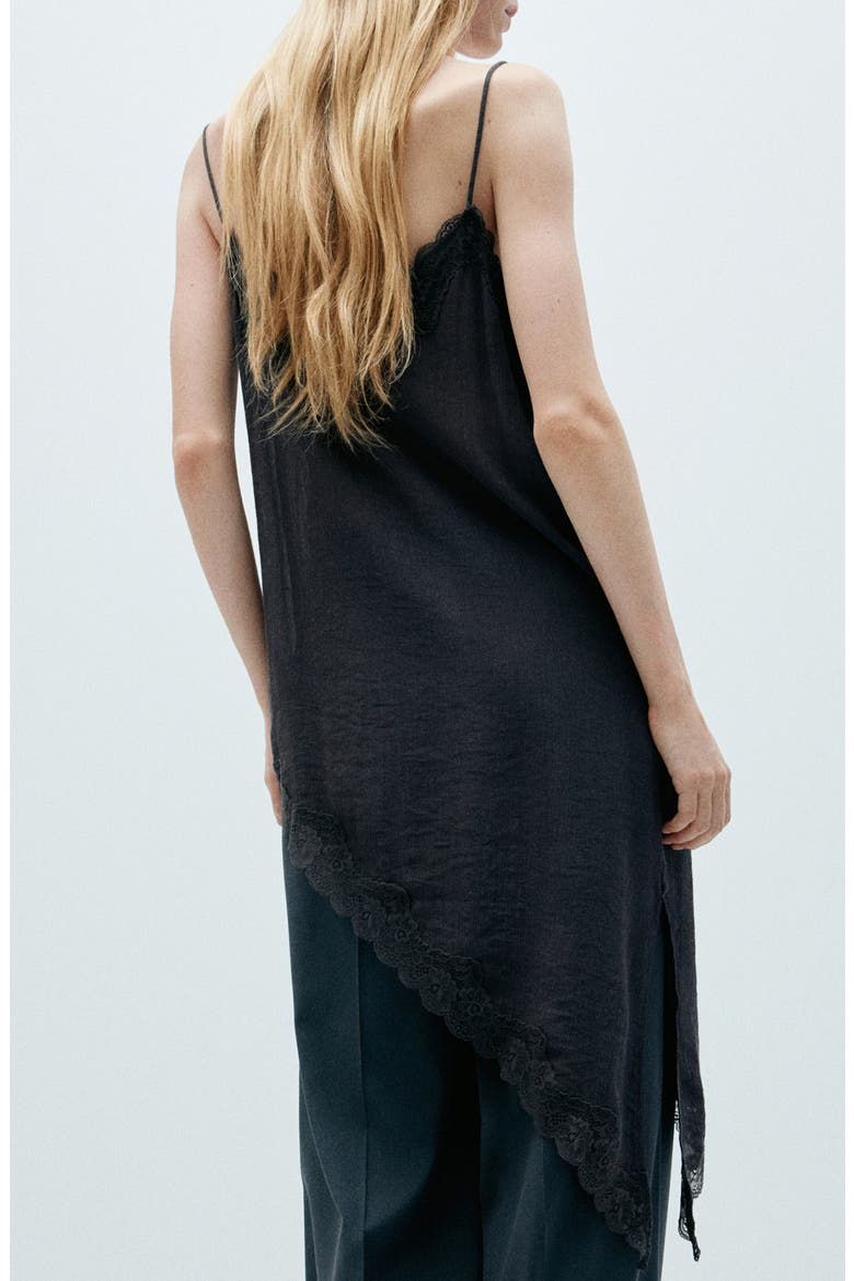 Asymmetrical Lace Camisole, Alternate, color, CHARCOAL