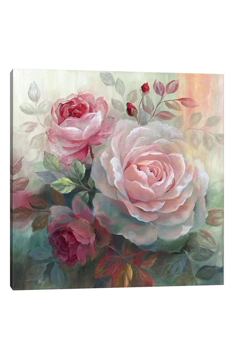 iCanvas White Roses II by Nan Canvas Wall Art, Main, color,