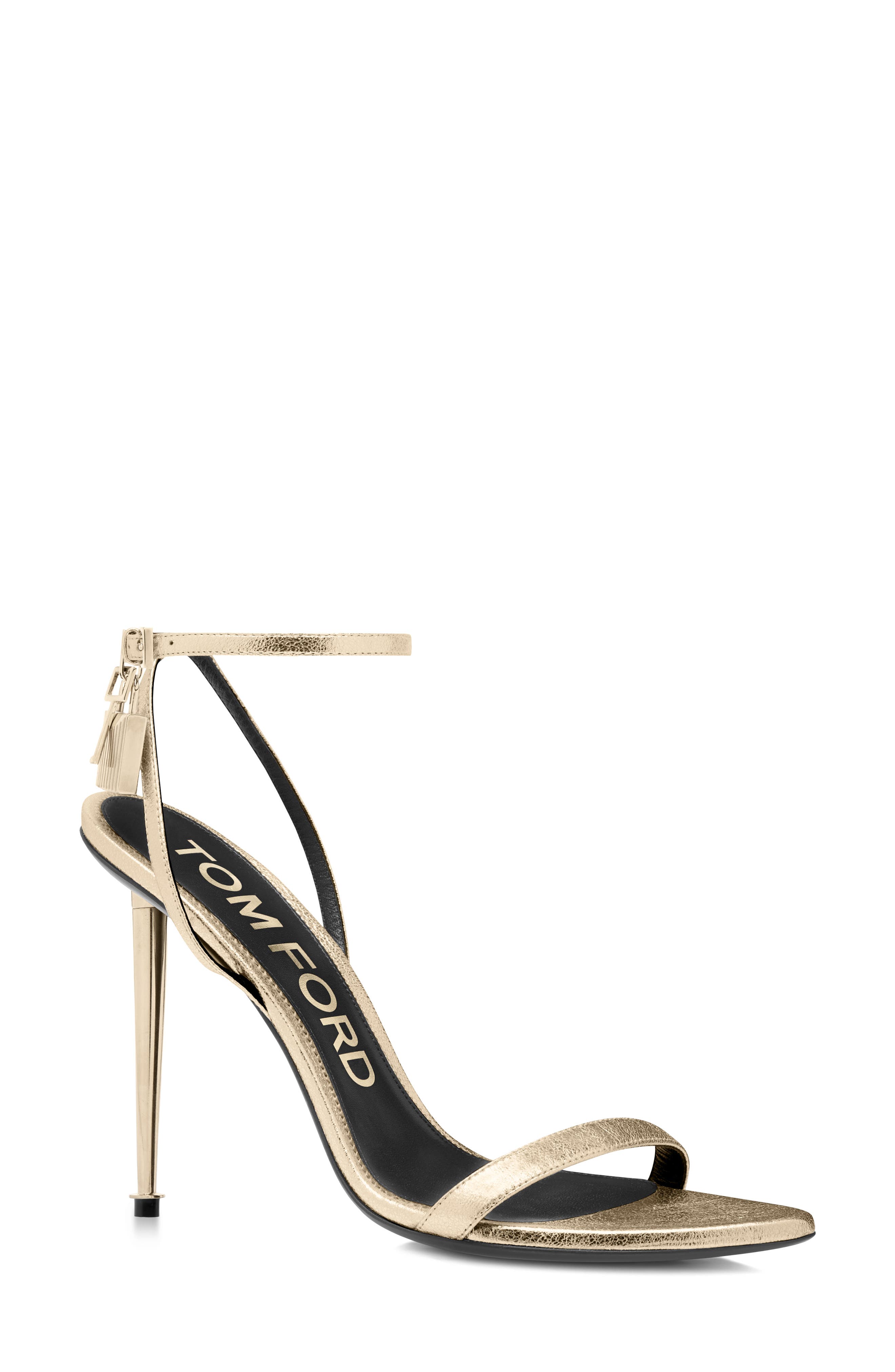 TOM FORD Padlock Sandal, Main, color, Pale Gold